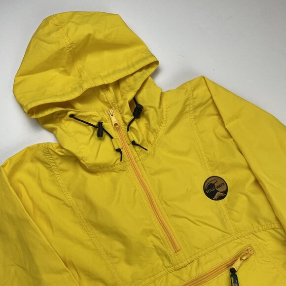 LL Bean Anorak Zip Windbreaker Jacket Women’s M Hooded Yellow Nylon Lightweight - Picture 1 of 11